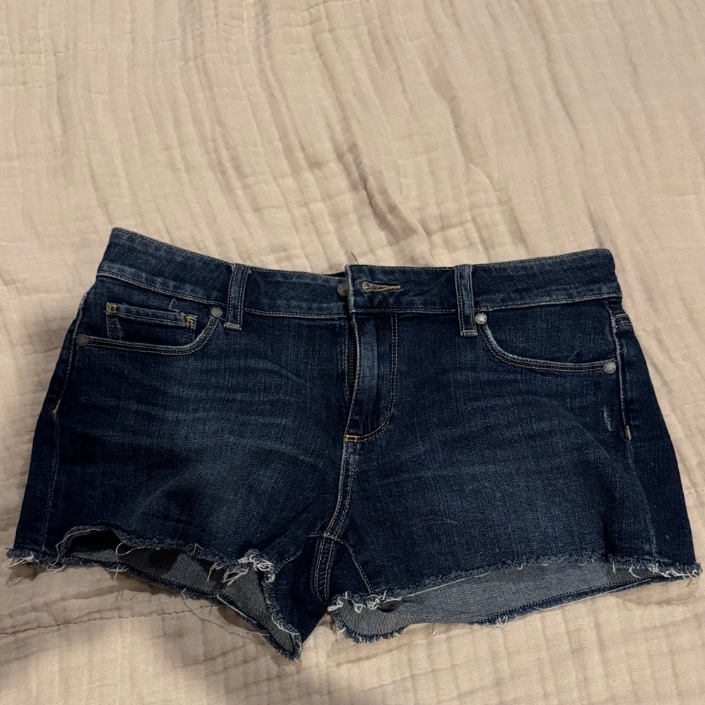 PAIGE Dark Blue Jean Shorts